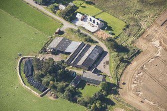 Oblique aerial view of Brightmony House, looking W.