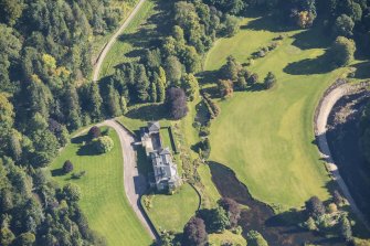 Oblique aerial view of Dunphail House, looking ESE.