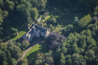 Oblique aerial view of Balbithan House, looking ENE.