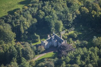 Oblique aerial view of Balbithan House, looking NE.