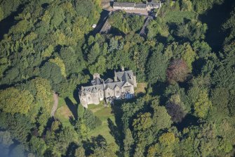 Oblique aerial view of Westhall House, looking NW.