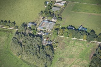 Oblique aerial view of Rothiemay Castle and Mains of Mayen, looking WNW.