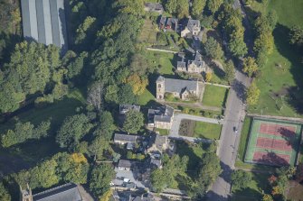 Oblique aerial view of Holy Trinity Episcopal Church, looking NNW.