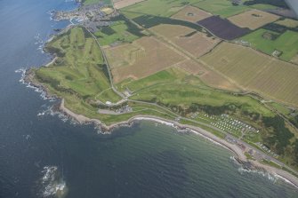 Oblique aerial view of Strathlene Golf Course, looking SSE.
