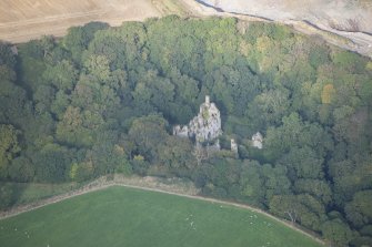 Oblique aerial view of Boyne Castle, looking WNW.