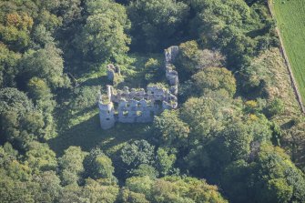 Oblique aerial view of Boyne Castle, looking E.
