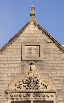 Detail of inscription on South elevation.