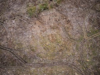 Pre-evaluation aerial photograph by Ed Martin, south east direction is up, Comar Wood Dun, Cannich, Strathglass