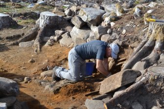 Excavation in progress in Trench 1, Comar Wood Dun, Cannich, Strathglass