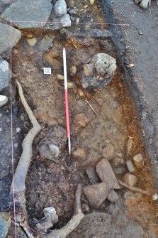 Post-excavation image after removal of south west section of hearth, Comar Wood Dun, Cannich, Strathglass