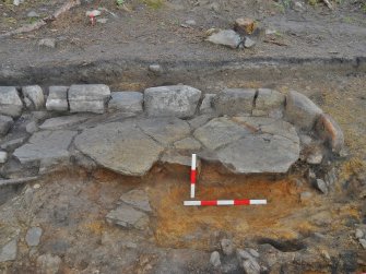 South facing section through hearth and deposits, showing that earlier hearth was robbed out, Comar Wood Dun, Cannich, Strathglass