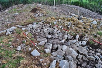 Mid-excavation image, north end of Trench 2 after initial clean-back, Comar Wood Dun, Cannich, Strathglass