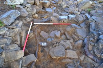 Mid-excavation image - south end of Trench 2, Comar Wood Dun, Cannich, Strathglass