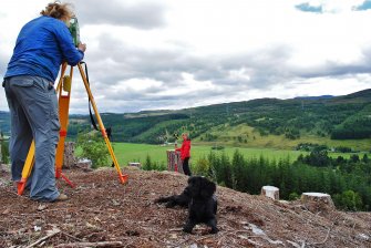 Pre-evaluation survey of Comar Wood dun in progress, Cannich, Strathglass