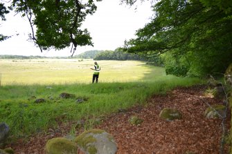 Large possible burial cairn on the north side of the wall, Torvean Golf Course, Sports Hub, Kilvean Cemetery