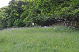 Large possible burial cairn on the north side of the wall, Torvean Golf Course, Sports Hub, Kilvean Cemetery