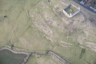 Oblique aerial view of Hume Castle, looking WNW.