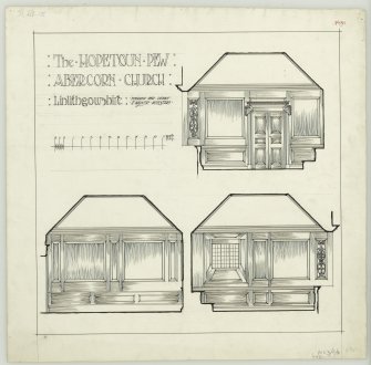 Drawing of Hopetoun Pew elevations, Abercorn Church