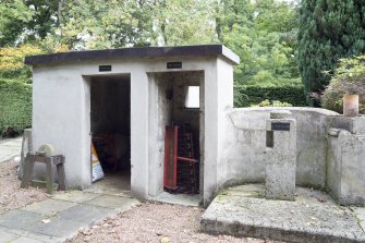 General view of Battery Observation Post on the right, a small telephone exchange room and searchlight direction post to the left.