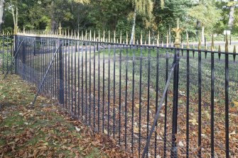 General view of original metal fencing.