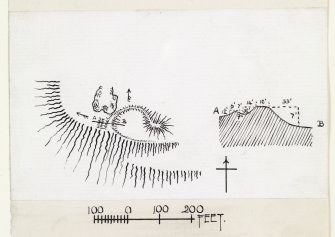 Publication drawing; plan and section, west fort, Tower Farm.