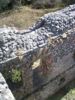 Rait Castle, portcullis slot over first floor entrance from N