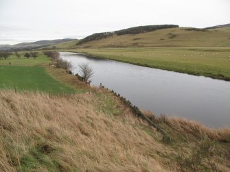 View of reinforcements along the bank of the River Clyde near Symington Mains
