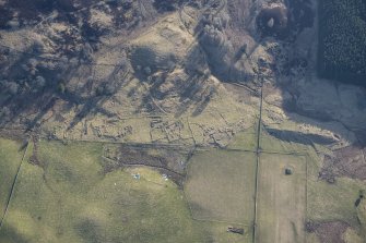 Oblique aerial view of Easter Bleaton township in Glen Shee, looking E.