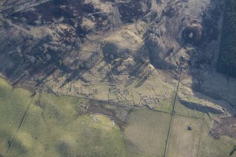 Oblique aerial view of Easter Bleaton township in Glen Shee, looking E.