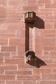 Detail of decorative niche on East face.