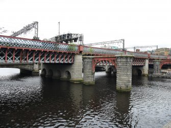 General view of inscribed bridge pier.