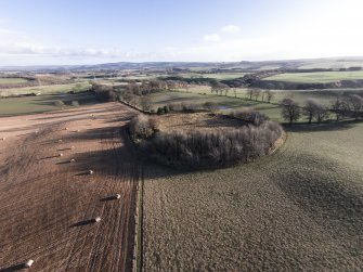 Oblique aerial view of Long Faugh fort looking ESE.