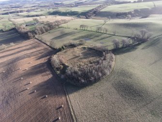 Oblique aerial view of Long Faugh fort looking ESE.