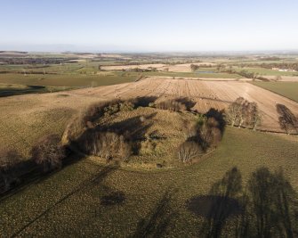 Oblique aerial view of Long Faugh fort looking NNW.