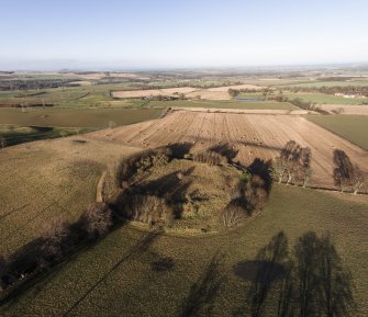 Oblique aerial view of Long Faugh fort looking NNW.