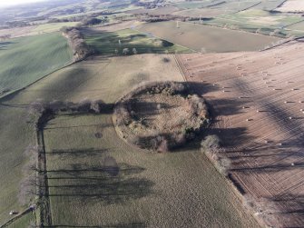 Oblique aerial view of Long Faugh fort looking W.