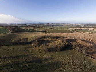 Oblique aerial view of Long Faugh fort looking W.