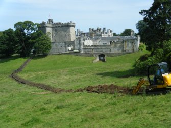 Image of trench excavations, photograph from an archaeological watching brief at Dundas Castle, South Queensferry