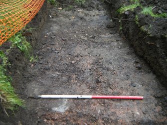 Concrete surface, trench 4, photograph from desk-based assessment and historic building survey of Fort House, Leith, Edinburgh