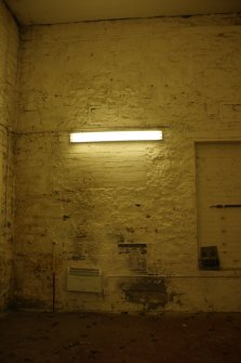 East guardhouse, Room 1, north wall showing blocked windows, photograph from desk-based assessment and historic building survey of Fort House, Leith, Edinburgh