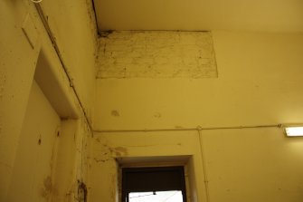 East guardhouse, Room 1, door in west wall, photograph from desk-based assessment and historic building survey of Fort House, Leith, Edinburgh