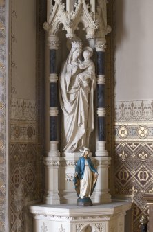 Chancel statue of Virgin and child