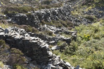 Revetment on pathway to south east of quarry Creag Nam Duin (NM71NW 115), view from north west