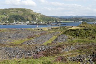 North gardens, slate spoil heaps (centred NM73731 17236), view from north west