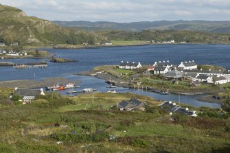 Harbour and east end of village, view from high ground to west