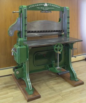 Interior. Administration building, reception area, guillotine made by J.Greig and Sons of Edinburgh, undated (possibly 1920s)