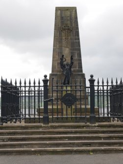 Detail view of N side of memorial.