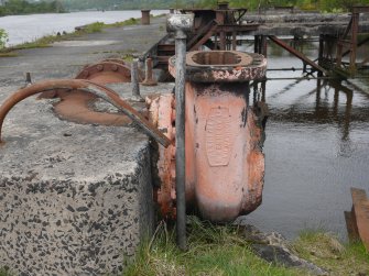 Detail view of pipe system on jetty.