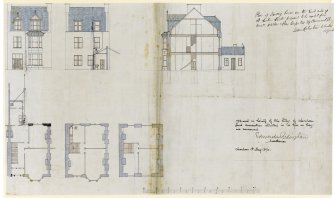 Aberdeen, St. Swithin Street.
Plans, elevations and section of house on East side of Street.
Insc: 'Plan of dwelling house in the East side of St. Swithin Street'.
