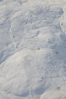 Oblique aerial view of the tracks at Scores Burn, looking SSW.